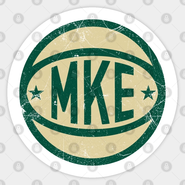 Milwaukee Retro Ball - Green Sticker by KFig21